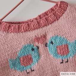 Kit de crochet - Pull petits oiseaux - Merino baby