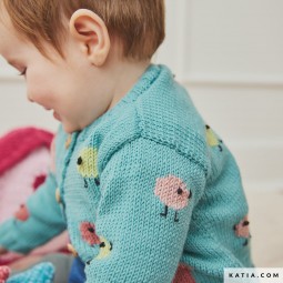 Kit de crochet - gilet petits oiseaux - Merino baby