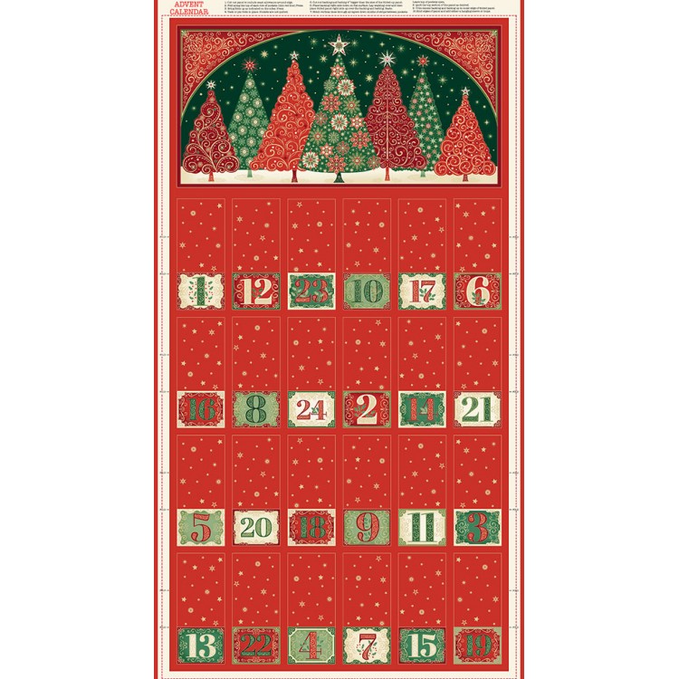 Tissu Noël - Calendrier de l'avent - Adorn