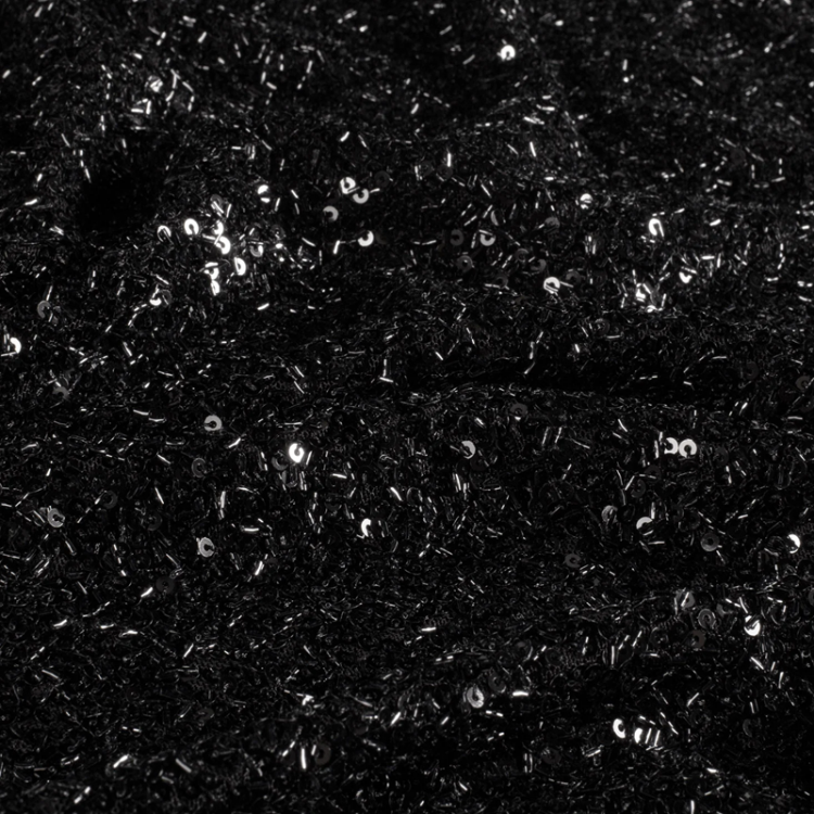 Tissu sequins et paillettes - Noir