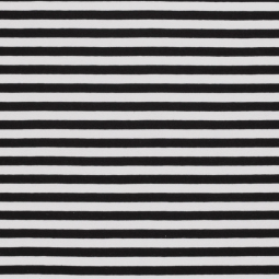 Tissu jersey coton - Rayure noir