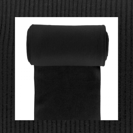 Tissu bord côte 3x3 - Noir