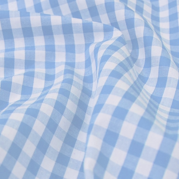 Tissu coton - Vichy bleu ciel 6mm