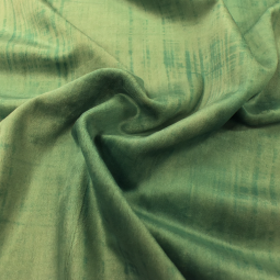 Tissu velours extensible - Vert texturé