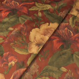Tissu velours extensible - Pivoine