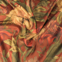 Tissu velours extensible - Pivoine