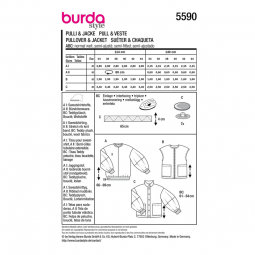 Patron Burda 5590 - Pull veste ou gilet