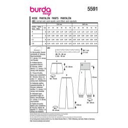 Patron Burda 5591 - pantalon short