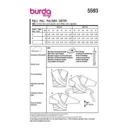 Patron Burda 5593 - pull veste