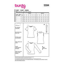 Patron Burda 5594 - t-shirt top