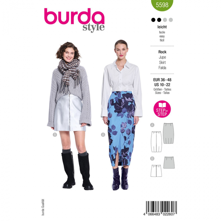Patron Burda 5598 - jupe
