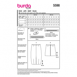 Patron Burda 5598 - jupe