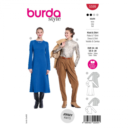 Patron Burda 5599 - robe t-shirt