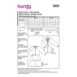 Patron Burda 5605 - robe chemisier