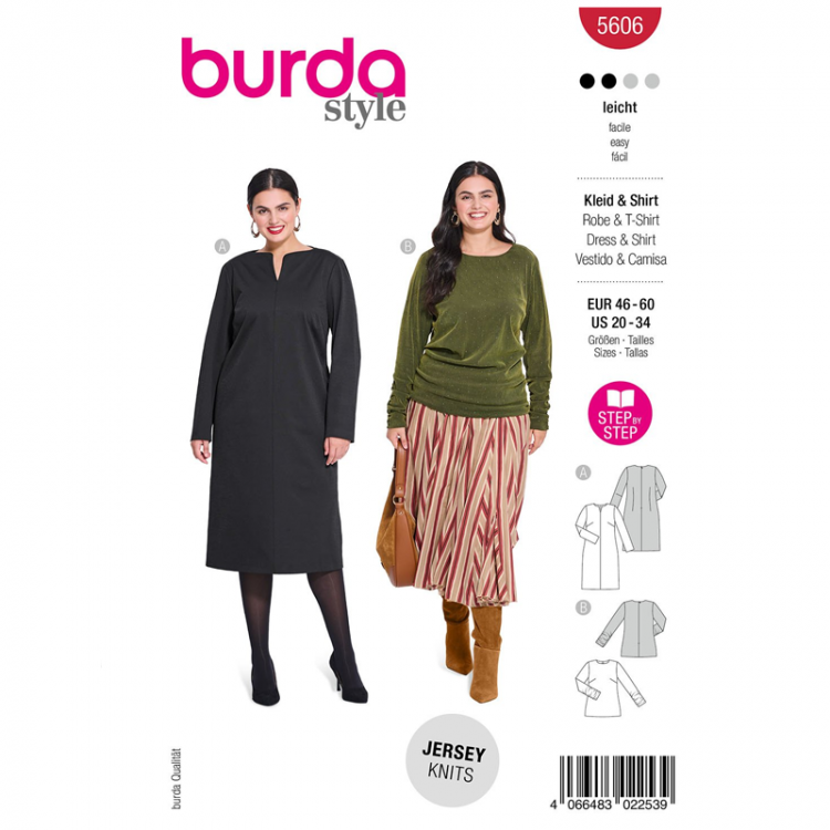 Patron Burda 5606 - robe chemisier
