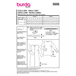 Patron Burda 5606 - robe chemisier