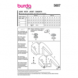 Patron Burda 5607 - veste