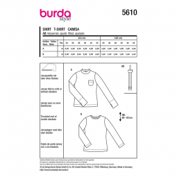 Patron Burda 5610 - t-shirt