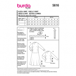 Patron Burda 5616 - robe top