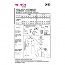 Patron Burda 5620 - manteau imperméable