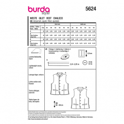 Patron Burda 5623 - gilet traditionnel