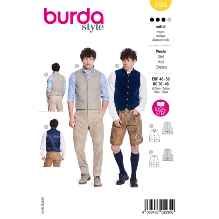Patron Burda 5623 - gilet traditionnel