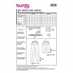 Patron Burda 5626 - pantalon short