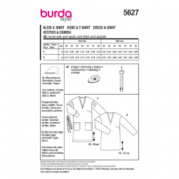 Patron Burda 5627 - robe pull