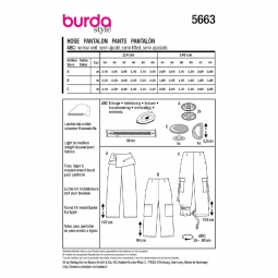 Patron Burda 5663 - pantalon