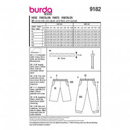 Patron Burda 9182 - pantalon short