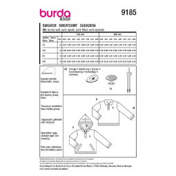 Patron Burda 9185 - sweatshirt