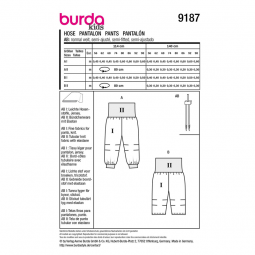 Patron Burda 9187 - pantalon