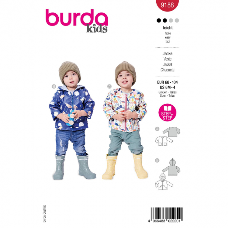 Patron Burda 9188 - veste de pluie