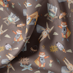 Tissu coton - Bamm chocolat