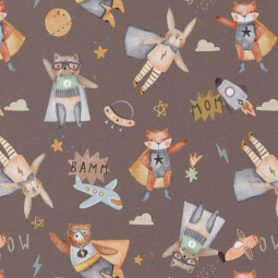 Tissu coton - Bamm chocolat