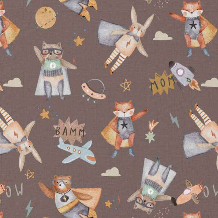 Tissu coton - Bamm chocolat