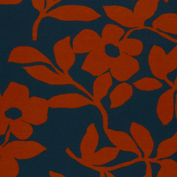 Tissu jersey Milano - Fleurs brique