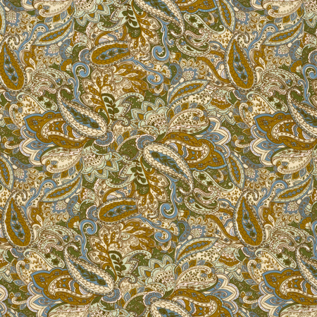Tissu viscose - Paisley Ocre