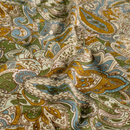 Tissu viscose - Paisley Ocre