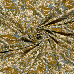 Tissu viscose - Paisley Ocre