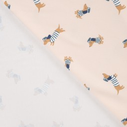 Tissu jersey - chien marine