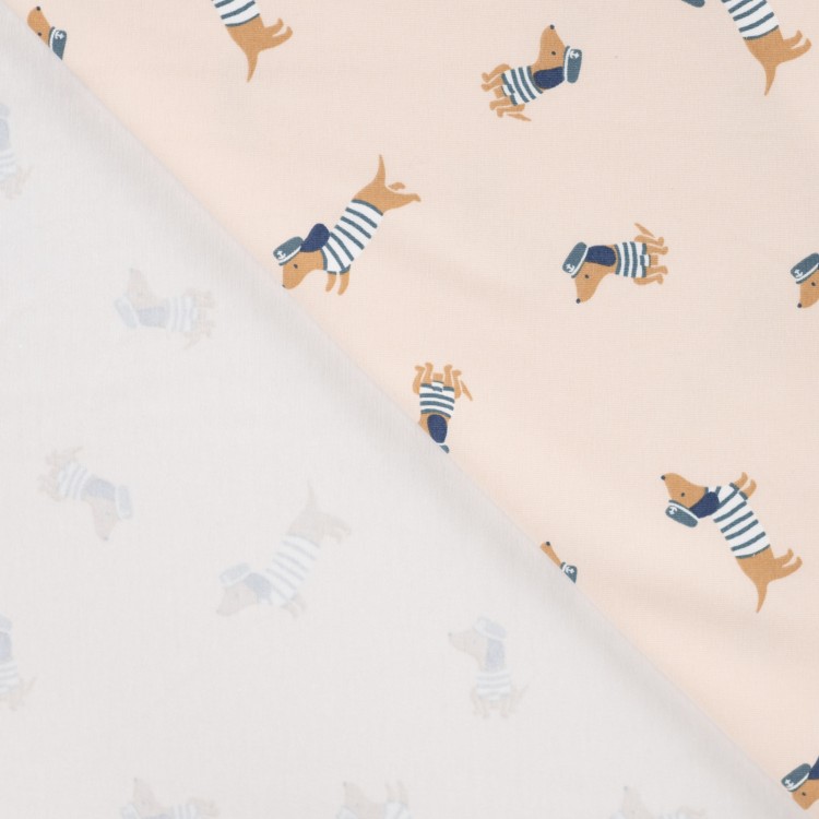 Tissu jersey - chien marine