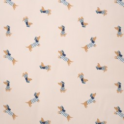 Tissu jersey - chien marine
