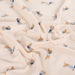 Tissu jersey - chien marine