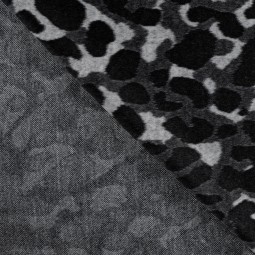 Tissu maille - Jacquard brossé léopard