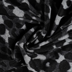 Tissu maille - Jacquard brossé léopard