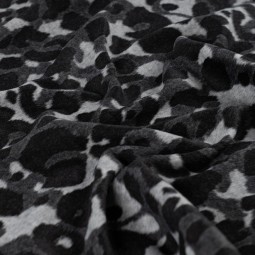 Tissu maille - Jacquard brossé léopard