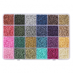 Coffret 360g rocaille métallique en verre 4 mm