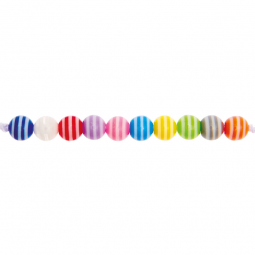 Perles rayées multicolores 6mm