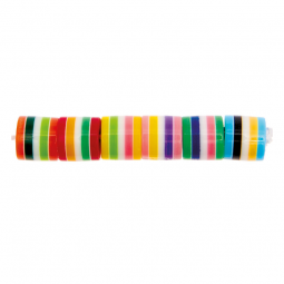 Perles cylindriques rayées multicolores